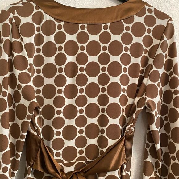 INC International Concepts Brown and White Circle Dress Size M - Picture 8 of 11